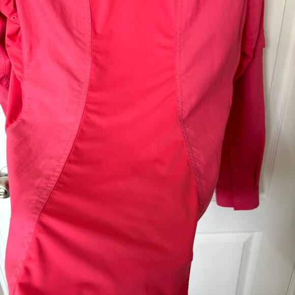 Columbia Wms Medium Omni Freeze PFG Pink Coral LS Outdoor Activity Shirt Hiking - Picture 8 of 11